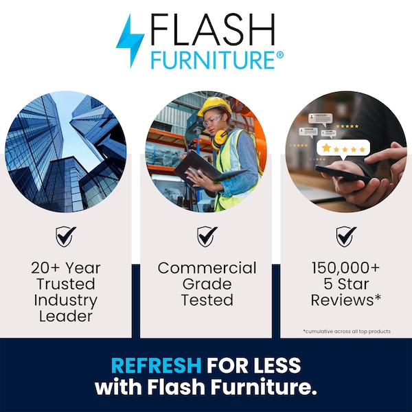 Flash Furniture Lila 5 Pc Patio Set w/47-in Tempered Glass Patio Table w/Umbrella Hole and 4 Blk Triple Slat Chairs FV-120B-017CBK-GG - main